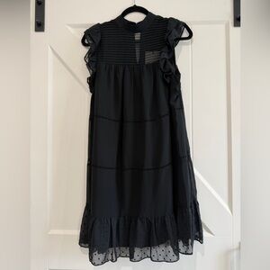 Who What Wear Black Ruffle Dress